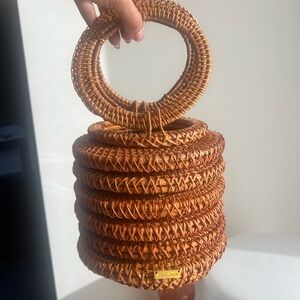 Cult Gaia Tan Woven Purse